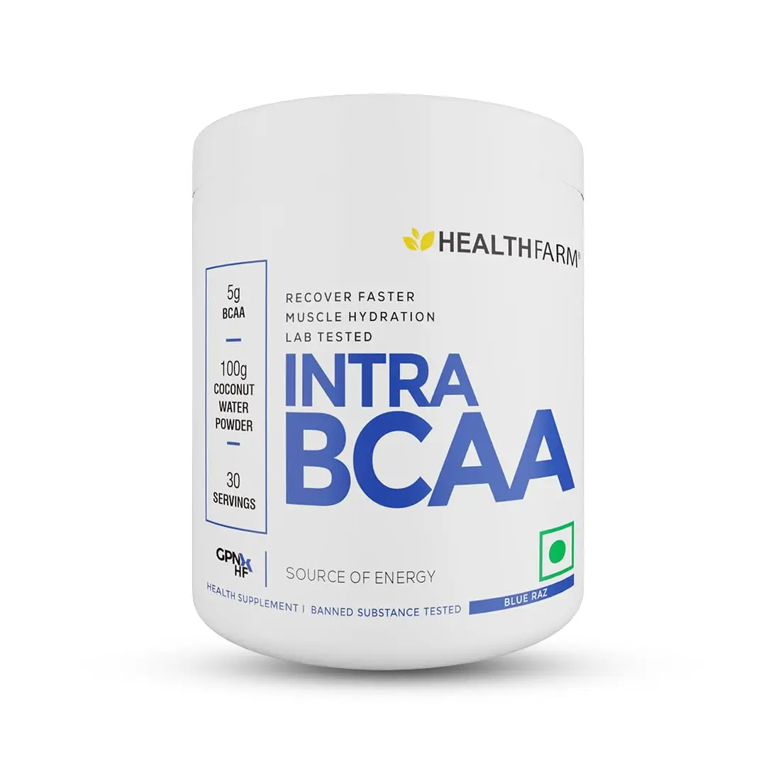 Healthfarm Intra BCAA for Strength and Endurance - Blue Raz,180 gm
