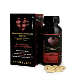 Nature Code Glutathione + Collagen Builder Promotes healthy skin & hair with Multivitamins, Multimineral & Herbal Blends - 60 Veg. Tablets. icon