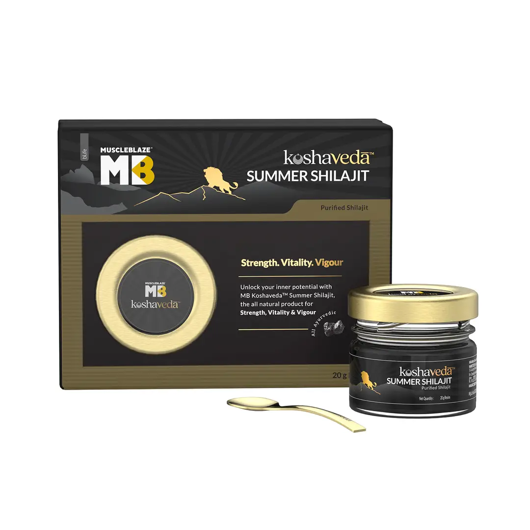 Koshaveda by MuscleBlaze Summer Shilajit Resin with Honey & Camphor for Immunity, Stamina and Endurance - 20 gm