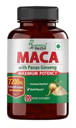 Humming Herbs Maca Root Extract With Panax Ginseng Supplements |Increase Stamina And Build Muscle - 90 Capsules icon