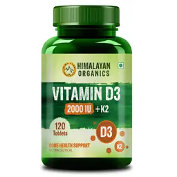 Himalayan Organics Vitamin D3 2000 IU Supplement + Vitamin K2 Bone & Heart Health icon