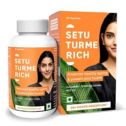 Setu Turme Rich, Curcumin CurcuWIN™, Turmeric 250 mg, MCT Oil, 46x Higher Absorption over Standard Turmeric, Potent Immunity and Inflammation Shield - Promotes Joint Mobility and Flexibility, Supports Healthy Skin, Helps Boost Brain Function icon