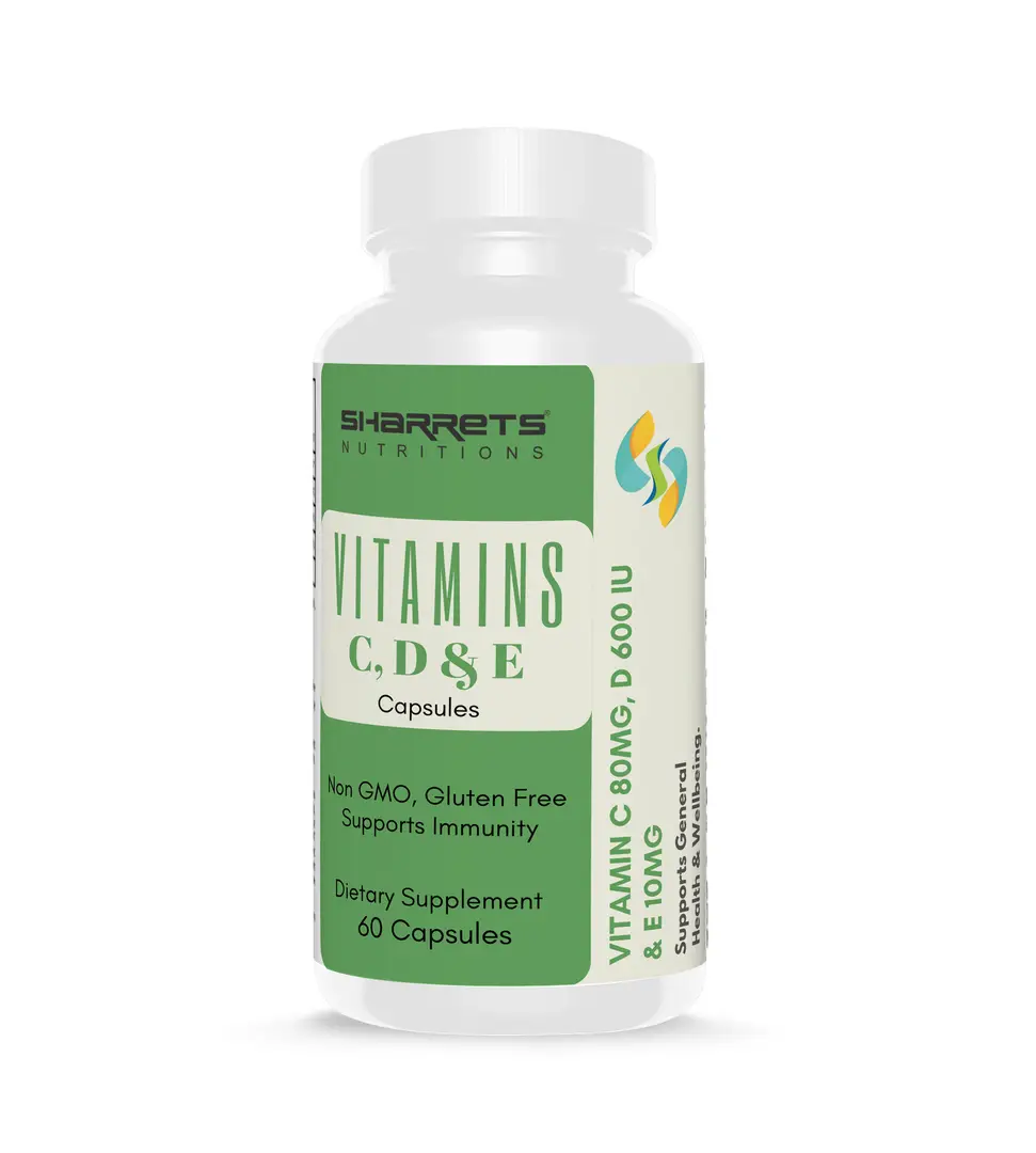 Sharrets - Vitamin C D & E, Immunity Supplement - Pack of 1 (60 Capsules)