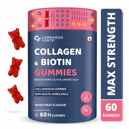 Carbamide Forte - Collagen & Biotin Gummies| Collagen Supplements for Women & Men for Skin & Hair - Mixed Fruit Flavour icon