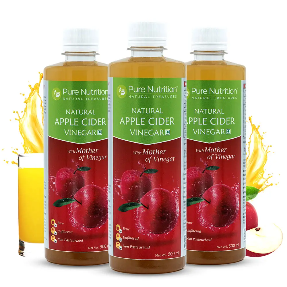 Pure Nutrition Raw Apple Cider Vinegar for Weight Management - Pack of 3 (1500ml)
