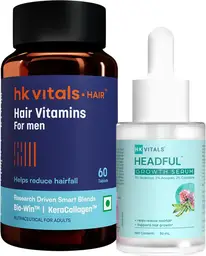 HealthKart HK Vitals Hairfall Solution Kit Stage 1 - Hair Multivitamin (60 Capsules) and Headful Hair Growth Serum (30 ml)