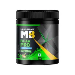 MuscleBlaze BCAA Pro, Powerful Intra Workout with 5 g Vegan BCAAs & 500 mg Electrolytes (Tropical Fest, 240  g, 30 Servings) icon