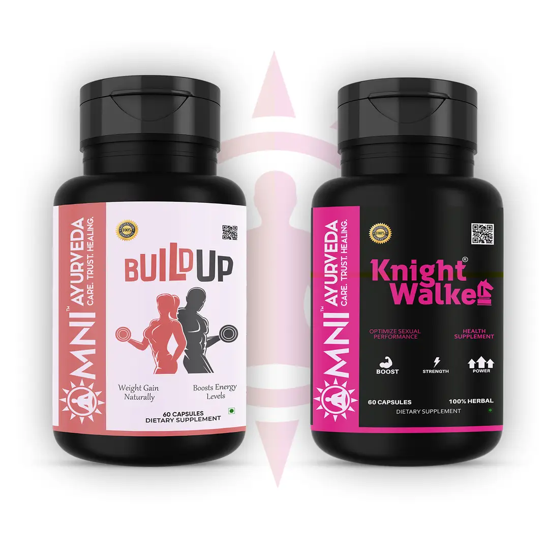 Omni Ayurveda - Build Up and Energybooster_women Capsule - for Muscle Growth - Combo Pack (120 Capsules)