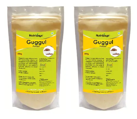 Nutriosys Guggul Herbal Powder for Acne, Supports Weight Loss And Controlling Cholesterol - Pack of 2(400gm)
