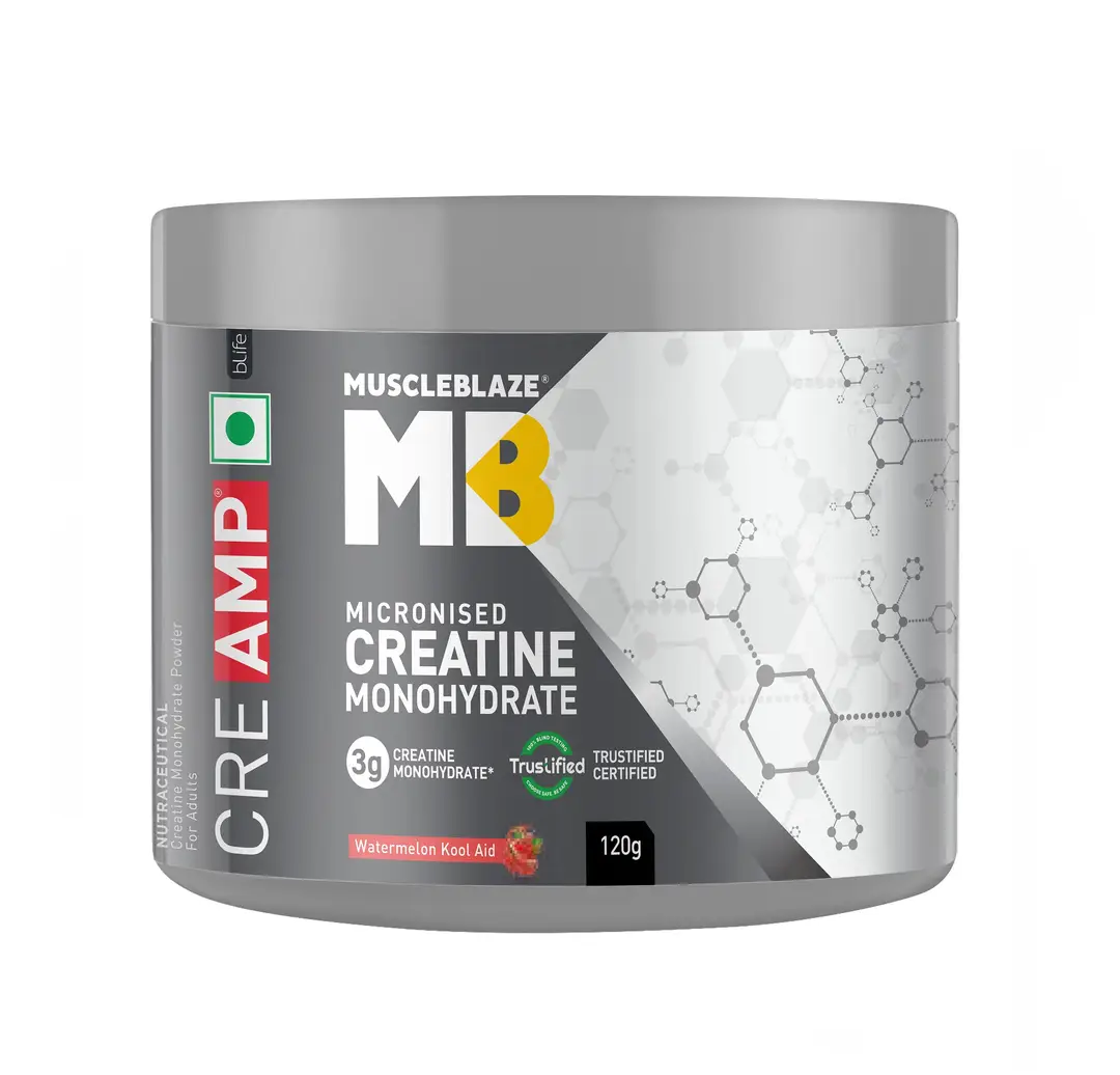 MuscleBlaze Creatine Monohydrate CreAMP Powder for Quick Muscle Recovery - Watermelon Kool Aid,120 gm