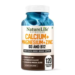 Nature Life Nutrition - Calcium Magnesium Zinc with D3 & B12 for Bone, Joint & Immunity Support icon