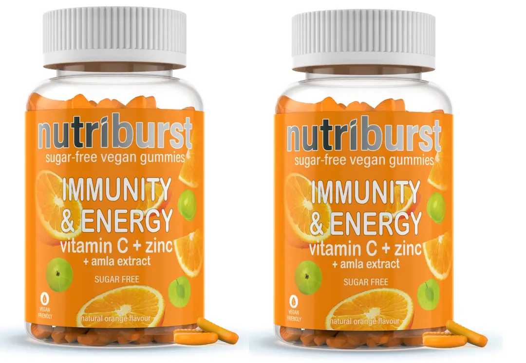 Nutriburst Immunity Booster with Vitamin C, Zinc and Amla extract for Immunity Enhancement - Pack of 2(120 Gummies)