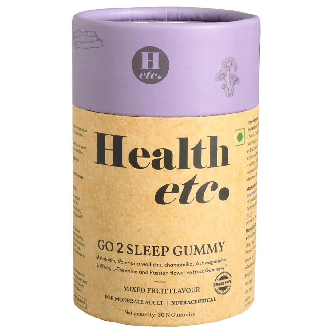 Health etc. Go 2 Sleep with Melatonin, Ashwagandha for Improving Relaxation And Sleep Quality - Pack of 1 (30 Gummies)