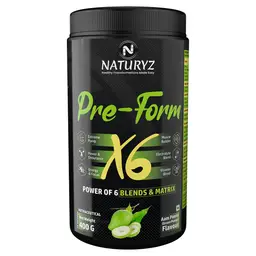 Naturyz Pre Form X6 Pre Workout Supplement with Highest 19 Nutrients for Extreme Pump, Powder, Endurance, Energy and Focus
