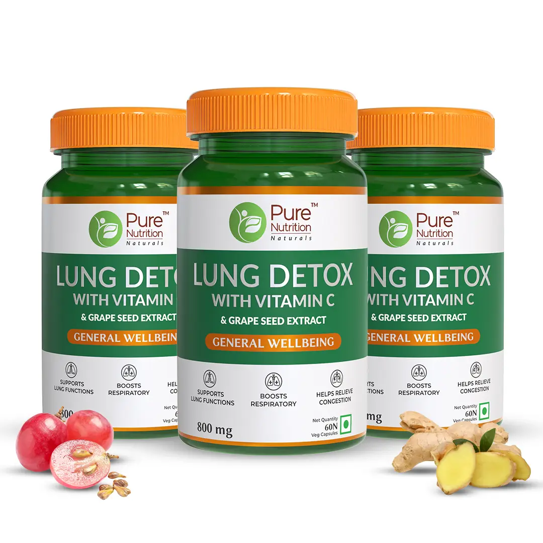 Pure Nutrition Lung Detox l Lung Detox Supplement for Men & Women - Pack of 3 (180 Capsules)