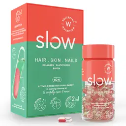 Wellbeing Nutrition - Slow - Hair, Skin & Nails - with Collagen, Glutathione, HLA, Biotin - for Skin Glow, Hair Growth and Repair, Stronger Nails icon