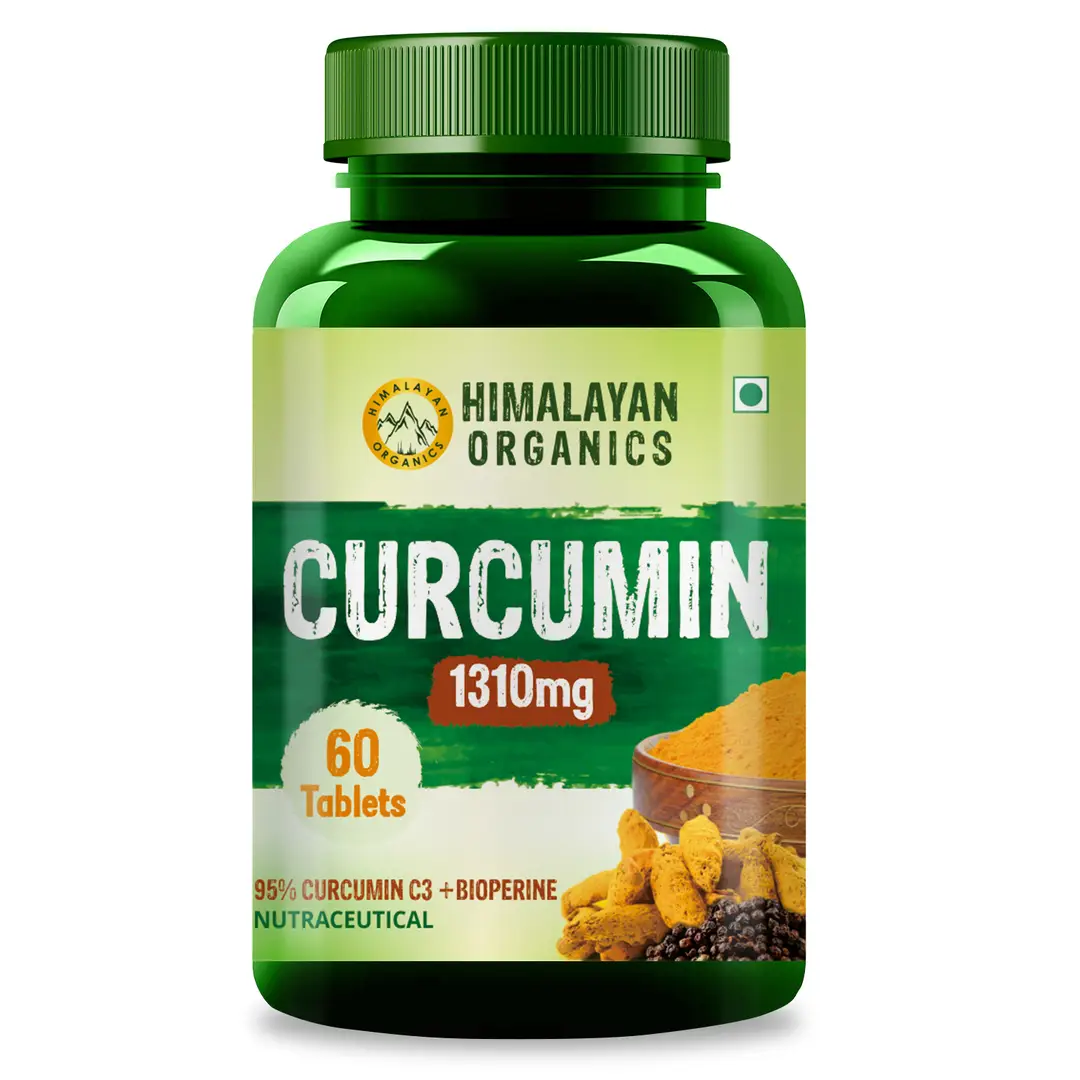 Vlado's Himalayan Organics Curcumin with Bioperine 1310mg with 95% Curcuminoids | 60 Veg Tablets - Pack of 1 (60 Tablets)