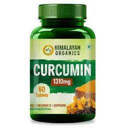 Himalayan Organics Curcumin with Bioperine 1310mg with 95% Curcuminoids | 60 Veg Tablets icon