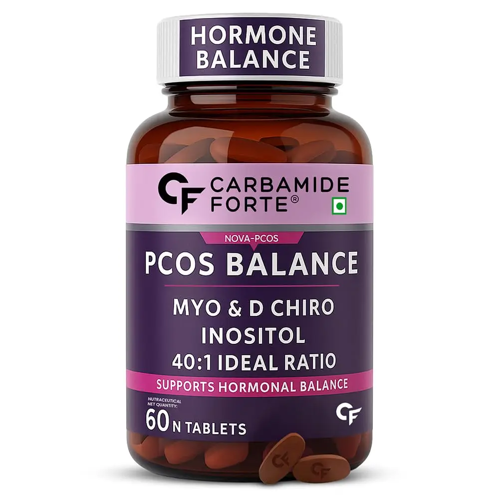 Carbamide Forte - PCOS Supplement - 40:1 Ratio 2000mg Myo-Inositol to 50mg D-Chiro-Inositol - Pack of 1 (60 Tablets)