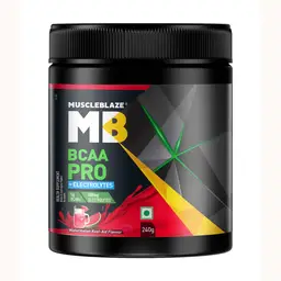 MuscleBlaze BCAA Pro, Powerful Intra Workout with 5 g Vegan BCAAs & 500 mg Electrolytes (Tropical Fest, 240  g, 30 Servings) icon