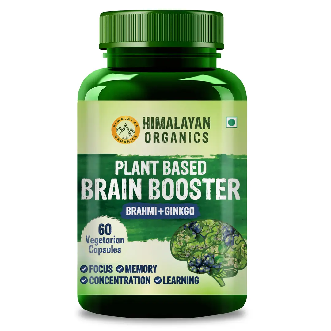 Himalayan Organics Plant Based Brain Booster with Ginkgo Biloba & Brahmi