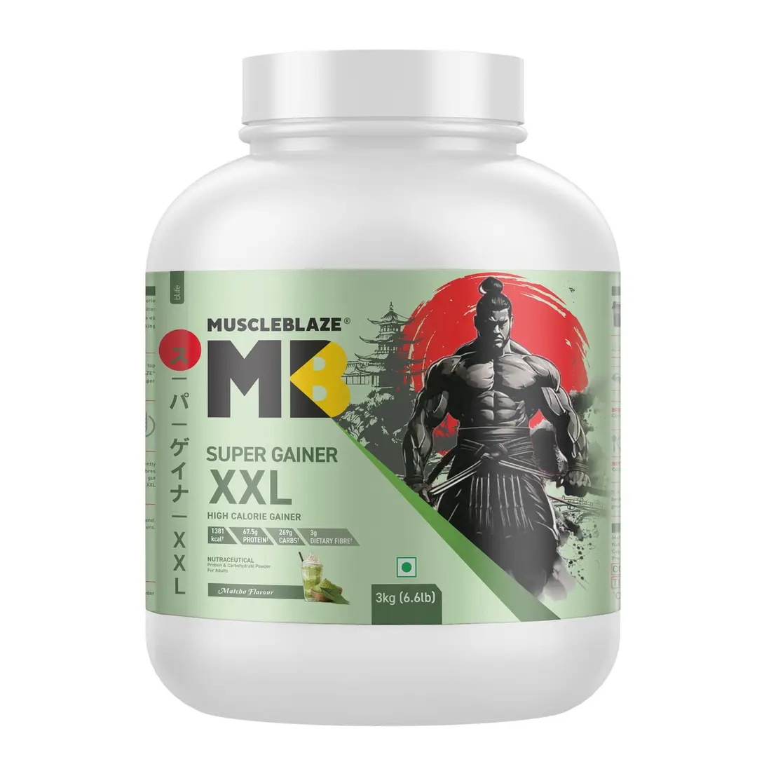 MuscleBlaze Super Gainer XXL for Muscle Mass Gain - Matcha,6.6 lb