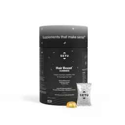 Setu - Hair Boost Gummies - Natural Biotin from Sesbania, Aloe vera Extract, Zinc & Vitamin - Helps Reducing Hair Loss- Mixed fruit Flavour 60 Gummies icon
