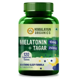 Himalayan Organics Melatonin 10mg + Tagar 250mg for Soothing Sleep icon