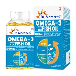 Dr. Morepen Omega 3 Deep Sea Fish oil 300 mg  with Vitamin A, D3, E for Heart, Brain and Joints icon