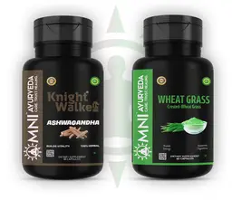 Omni Ayurveda - Knight Walke Ashwagandha and Wheat Grass Capsule - for Stress and Anxiety Relief icon