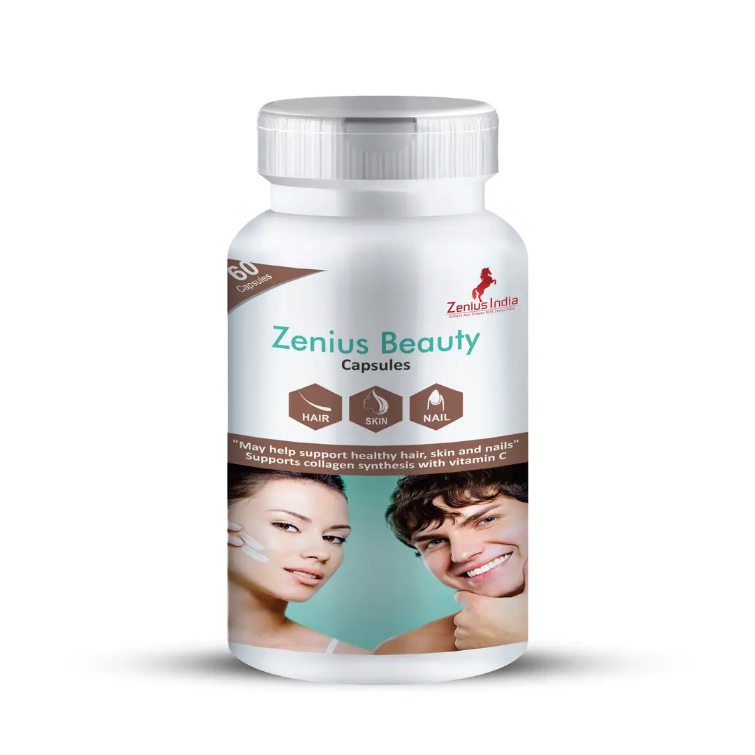 Zenius Beauty with Vitamin C for Healthy Hair, Skin and Nails - Pack of 1 (60 Capsules)