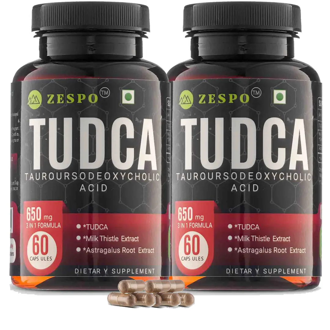 Zespo Tudca with Milk Thistle and Astragalus for Detox, Digestion and Immune - Pack of 2(120 Capsules)