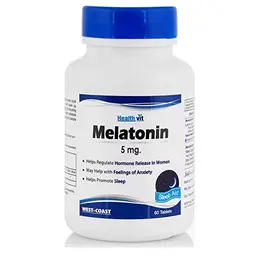 Healthvit - Melatonin 5mg |- Helps You Fall Asleep Faster, Stay Asleep Longer, Easy to Take, Faster Absorption - 60 Tablets icon