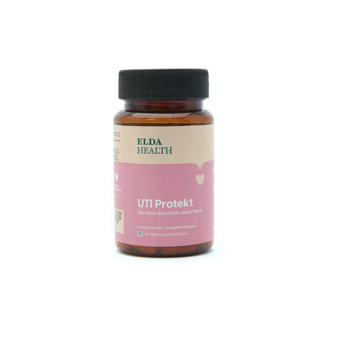 Elda Health UTI Protekt with Cranberry Extract, D-Mannose for Healthy Urinary Tract - Pack of 1(30 Tablets)