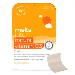 Wellbeing Nutrition - Melts - with Natural Vitamin D3 + K2 (MK-7) - for Immunity, Heart, Muscle ,Bone and Cellular Protection icon