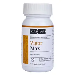 Kapiva Vigor Max Capsules - With Shilajit, Ashwagandha, Kesar, Safed Musli for Improved Performance, Daily Energy Boost, Reduced Stress (60 Tablets) icon