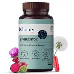Miduty Liver Detox with Milk Thistle and N-Acetyl for Liver and Skin Health