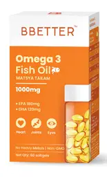 BBETTER Omega 3 Fish Oil 1000mg High Strength for Healthy Heart, Joints and Eyes icon