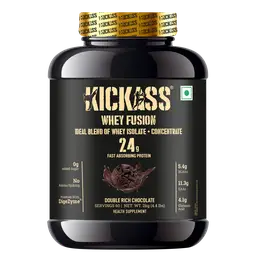 Kickass Whey Fusion- Ideal blend of Whey Isolate + Concentrate, With Digestive enzyme and Immunity boosters, Fast Absorbing Protein icon