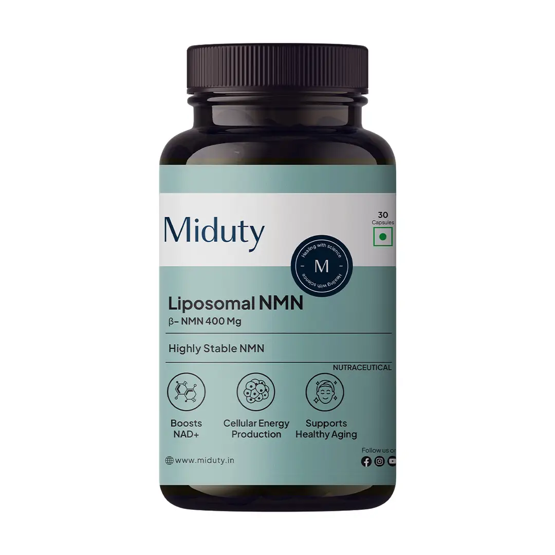 Miduty Liposomal NMN for Celluar Energy Production and Longevity - Pack of 1 (30 Capsules)