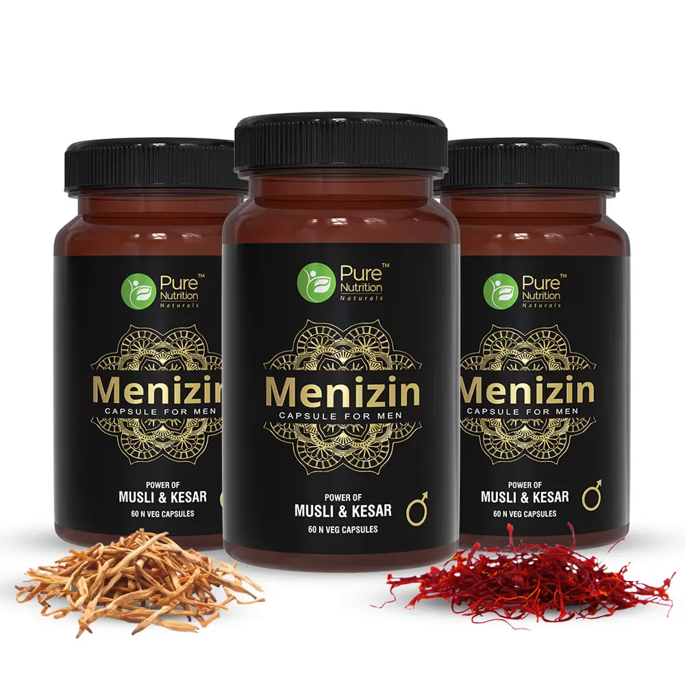 Pure Nutrition Menizin Vitality Supplement for Improving Strength and Stamina - Pack of 3 (180 Tablets)