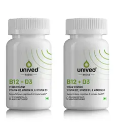 Unived - Basics B12+D3 - With Organic Moringa Leaf Powder - For Production Of Healthy Blood Cells And Dna
