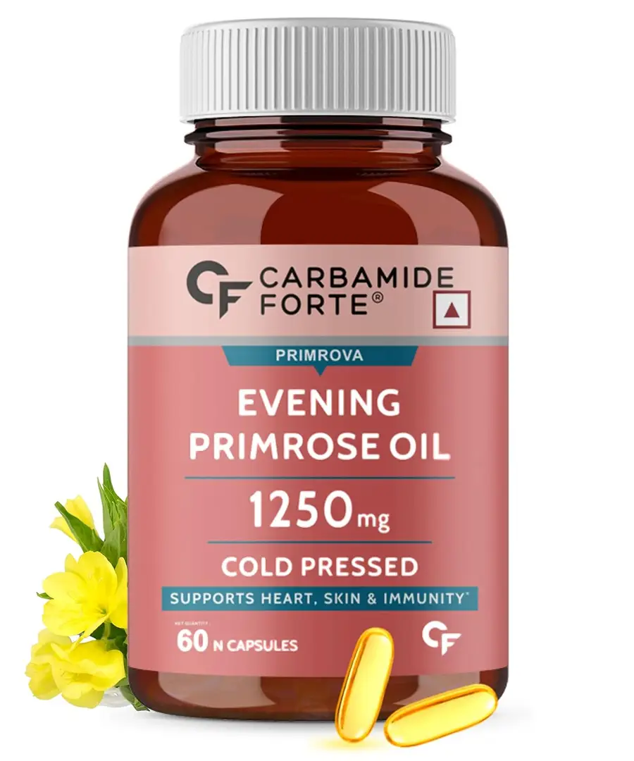 Carbamide Forte Evening Primrose Oil Capsules 1250mg for Women's Health - Pack of 1 (60 Capsules)