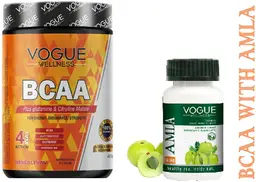 Vogue Wellness BCAA Supplement Powder (Mango Lemon) with Amla Tablets (Combo Pack) icon