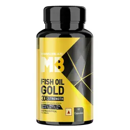 MuscleBlaze Omega 3 Fish Oil Gold with 500mg EPA & 400mg DHA for Heart Health