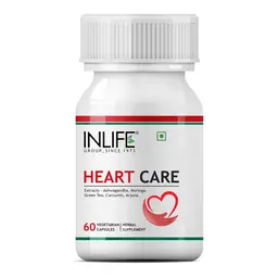 INLIFE - Heart Care Supplement, Arjuna,Moringa,Ashwagandha,Green Tea,Curcumin - 60 Vegetarian Capsules icon