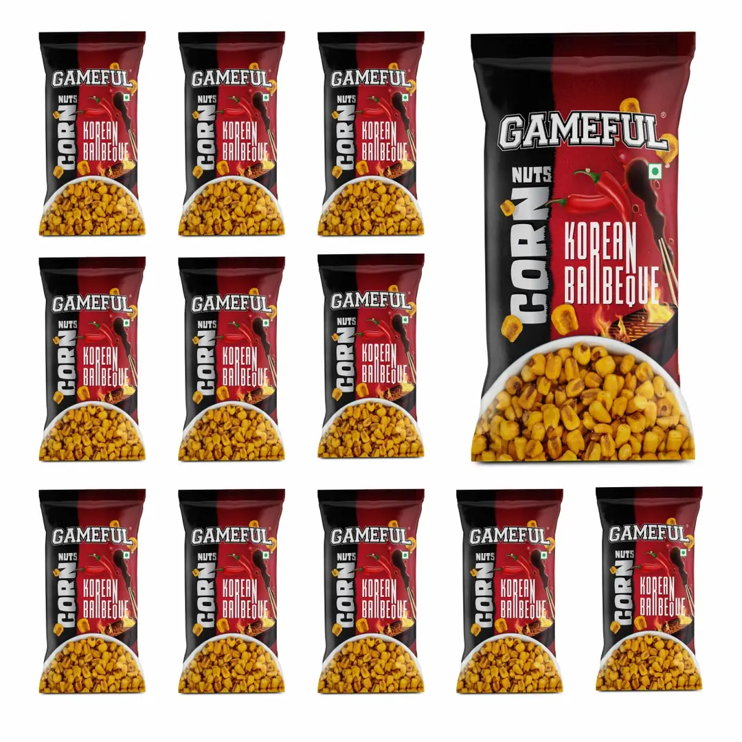 Gameful Korean Barbeque Corn Nut - Pack of 12 (216 gm)