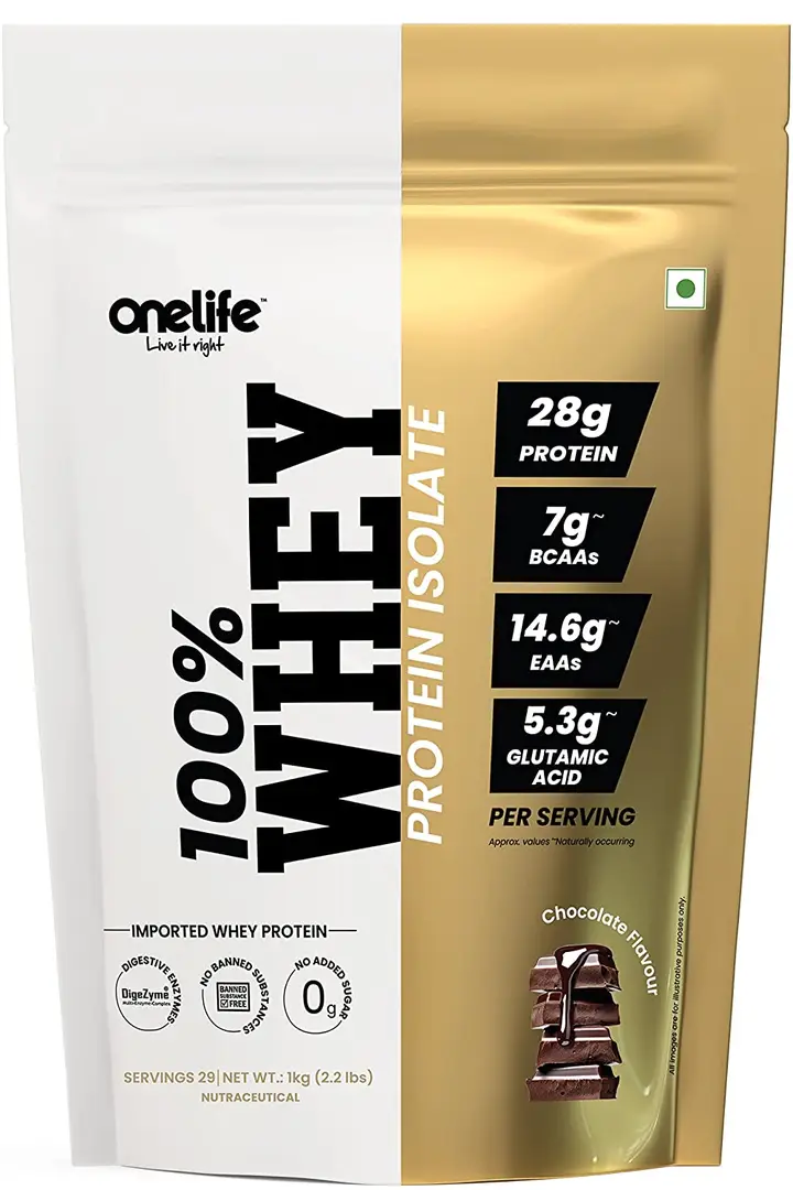 Onelife 100% Whey Protein Isolate Chocolate - 1000 gm