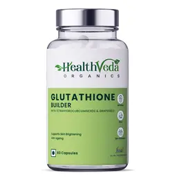 Health Veda Organics Plant Based Glutathione Builder with Tetrahydrocurcuminoids & Grape Seed Extract | 60 Veg Capsules| Antioxidant Support for Anti-Ageing, Youthful & Brightening Skin| For Both Men & Women icon