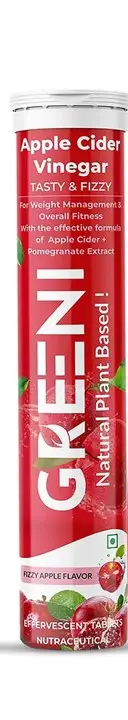 Greeni Apple Cider Vinegar with Mother for Weight Loss and Easy Digestion - Pack of 1 (15 Effervescent Tablets)